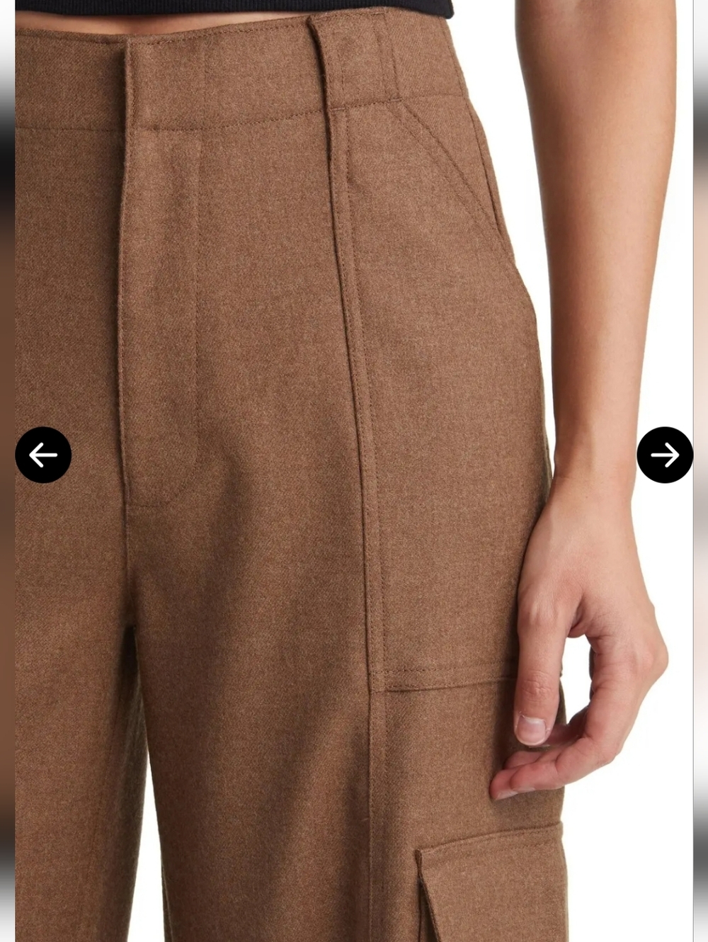 Adriano Goldschmied EmRata Amia Wool Wide Leg Cargo Pants - Picture 5 of 15